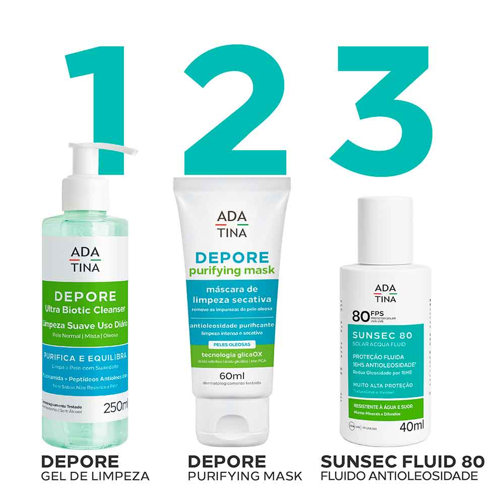 Máscara Facial de Limpeza Secativa Depore Purifying Mask Ada Tina 60ml
