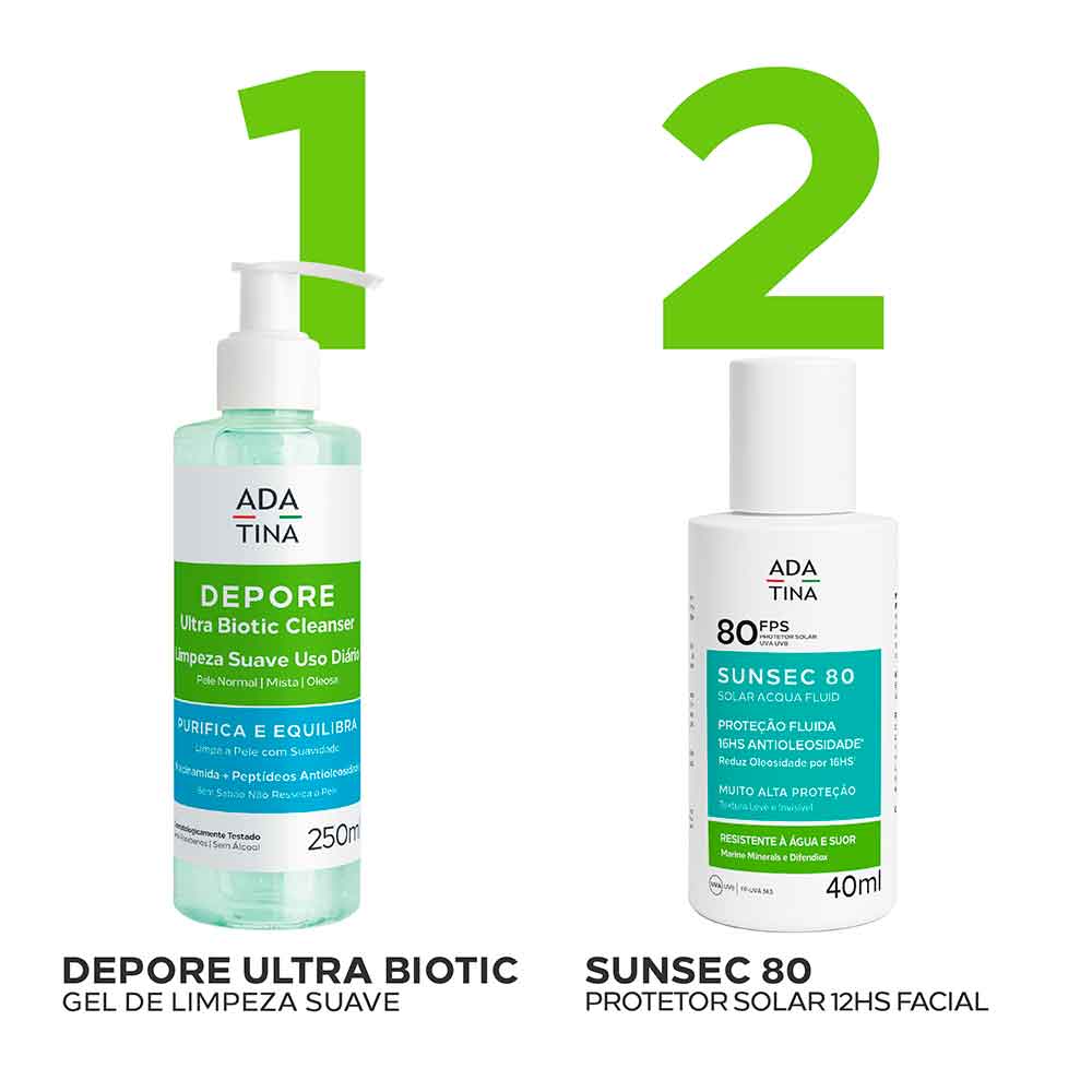 Gel de Limpeza Facial Suave Depore Ultra Biotic Cleanser Ada Tina 250ml