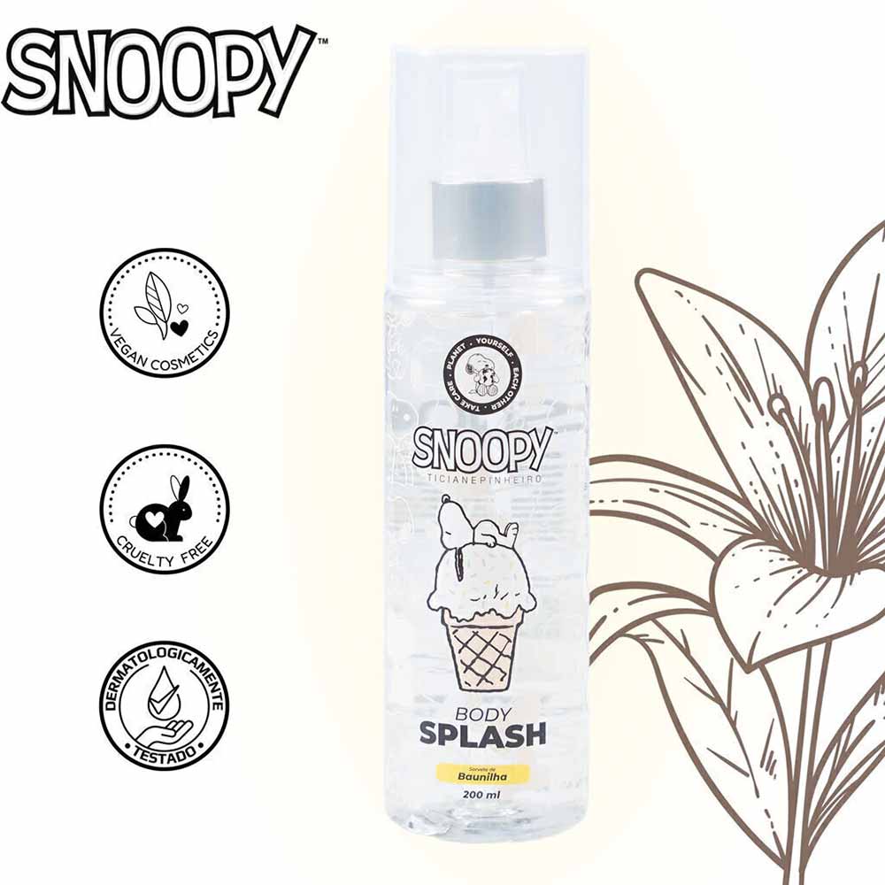Body Splash Snoopy Baunilha Cia Beauty 200ml