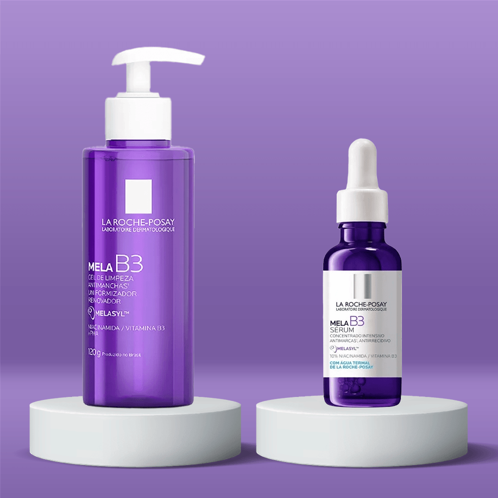 Kit La Roche-Posay MelaB3 Sérum Facial Clareador 15ml + Gel de Limpeza Antimanchas 120g