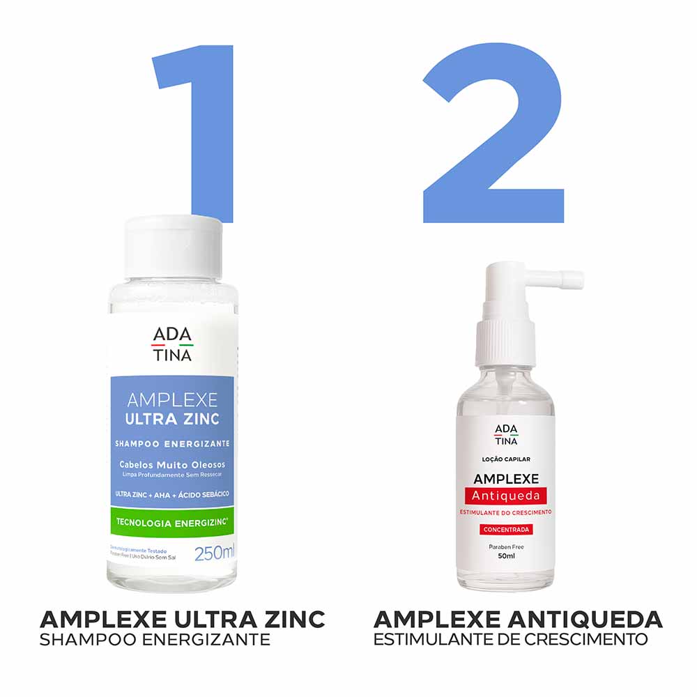 Shampoo Energizante Para Cabelos Muito Oleosos Amplexe Ultra Zinc Ada Tina 250ml