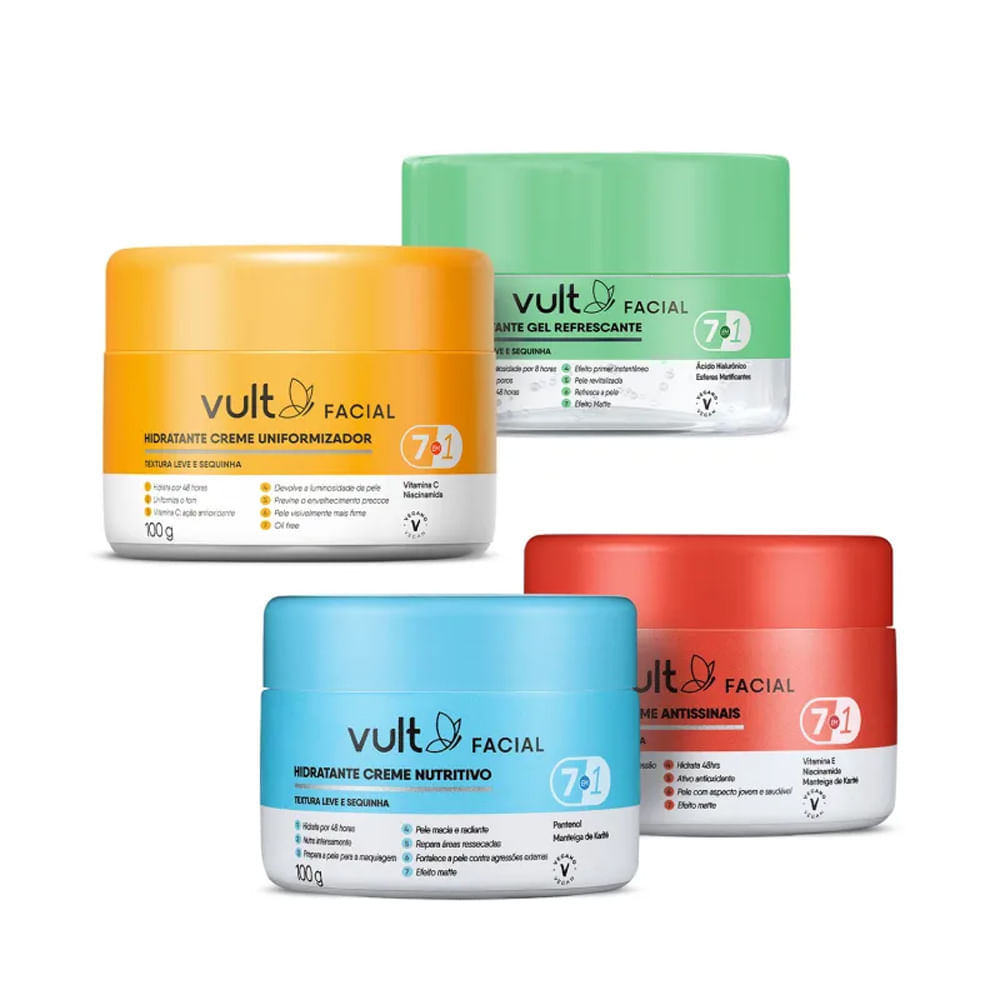 Kit Facial Vult Hidratantes Care 4 Unidades