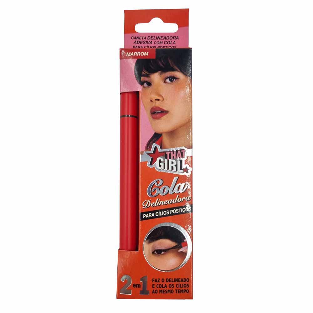 Caneta Delineadora Adesiva Para Cílios Postiços That Girl Cor Marrom
