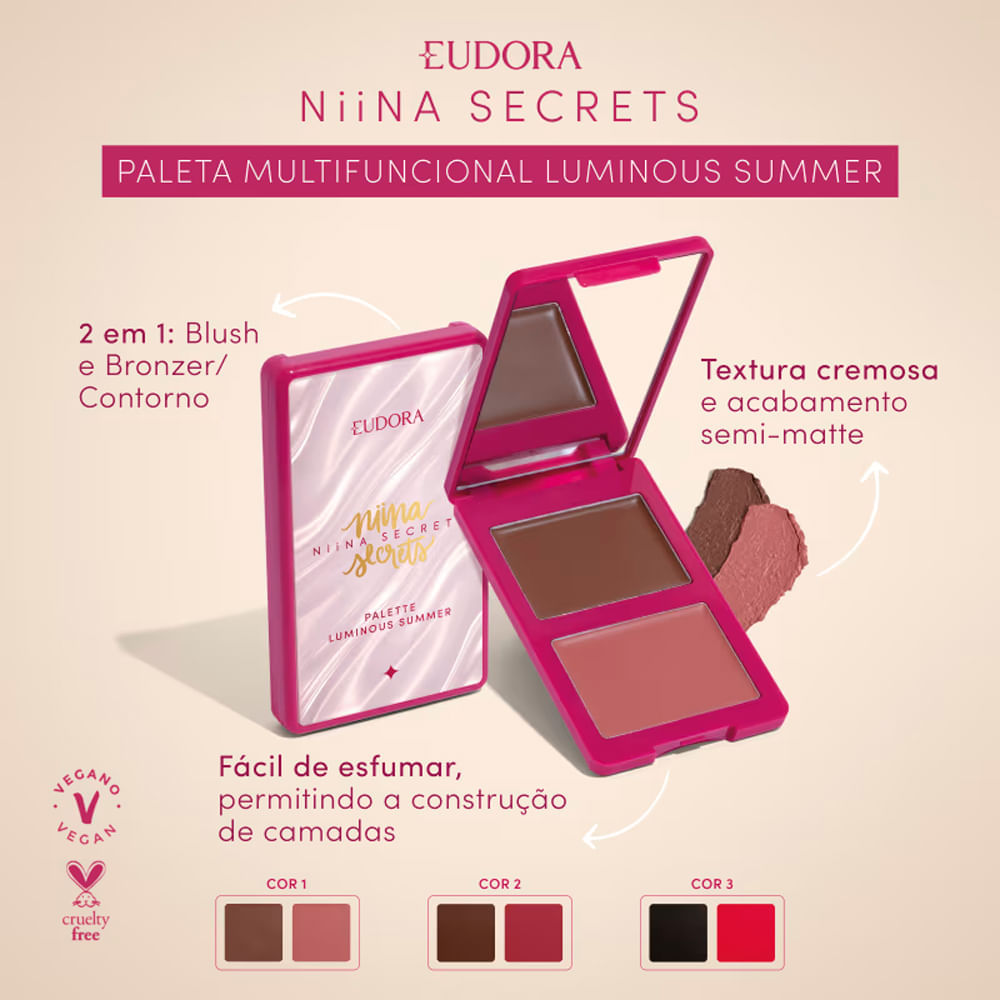 Paleta Multifuncional Niina Secrets Luminous Summer Eudora Cor 3
