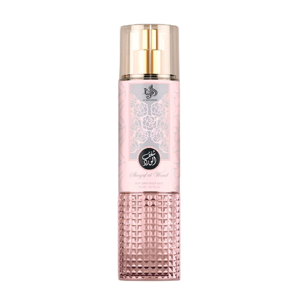 Body Mist Árabe Feminino Shagaf Al Ward Al Wataniah 250ml