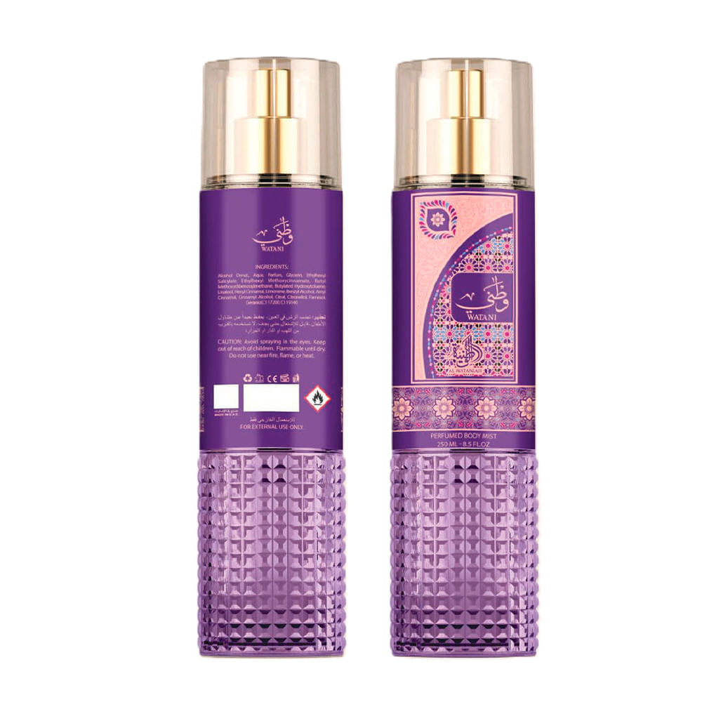 Body Mist Árabe Feminino Watani Al Wataniah 250ml