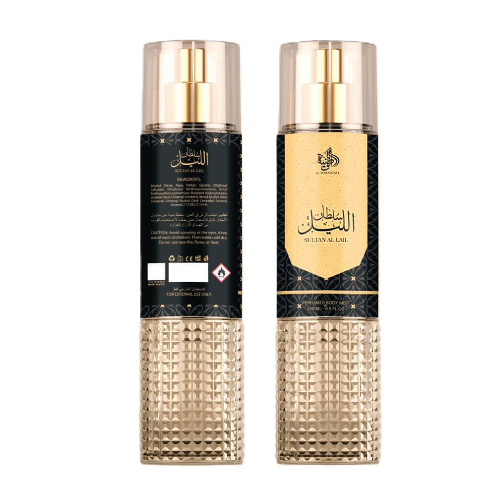 Body Mist Árabe Masculino Sultan Al Lail Al Wataniah 250ml