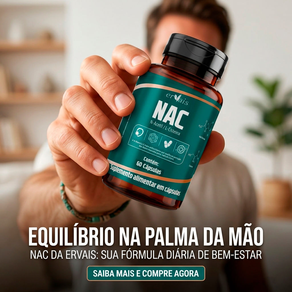 NAC N-Acetil L-Cisteína N-Acetyl Cysteine Ervais 60 Cápsulas