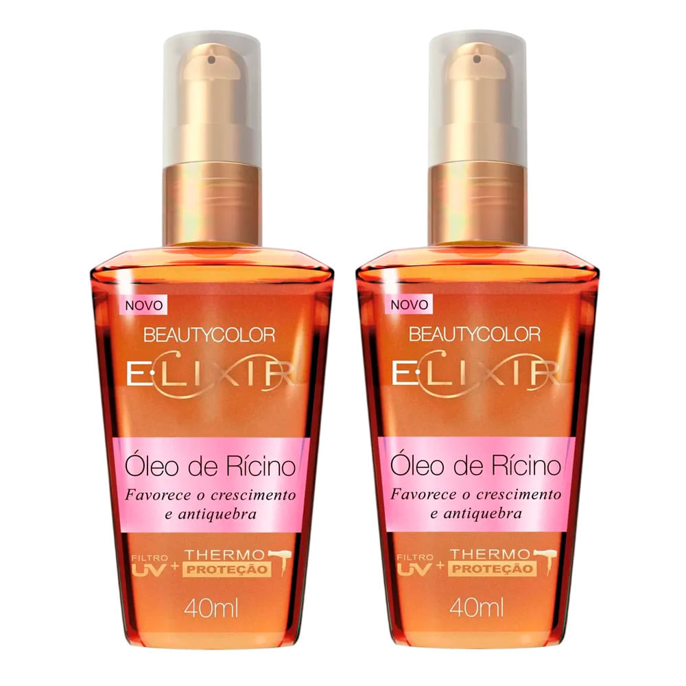 Kit 2 Óleo Capilar Elixir Rícino Beautycolor 40ml