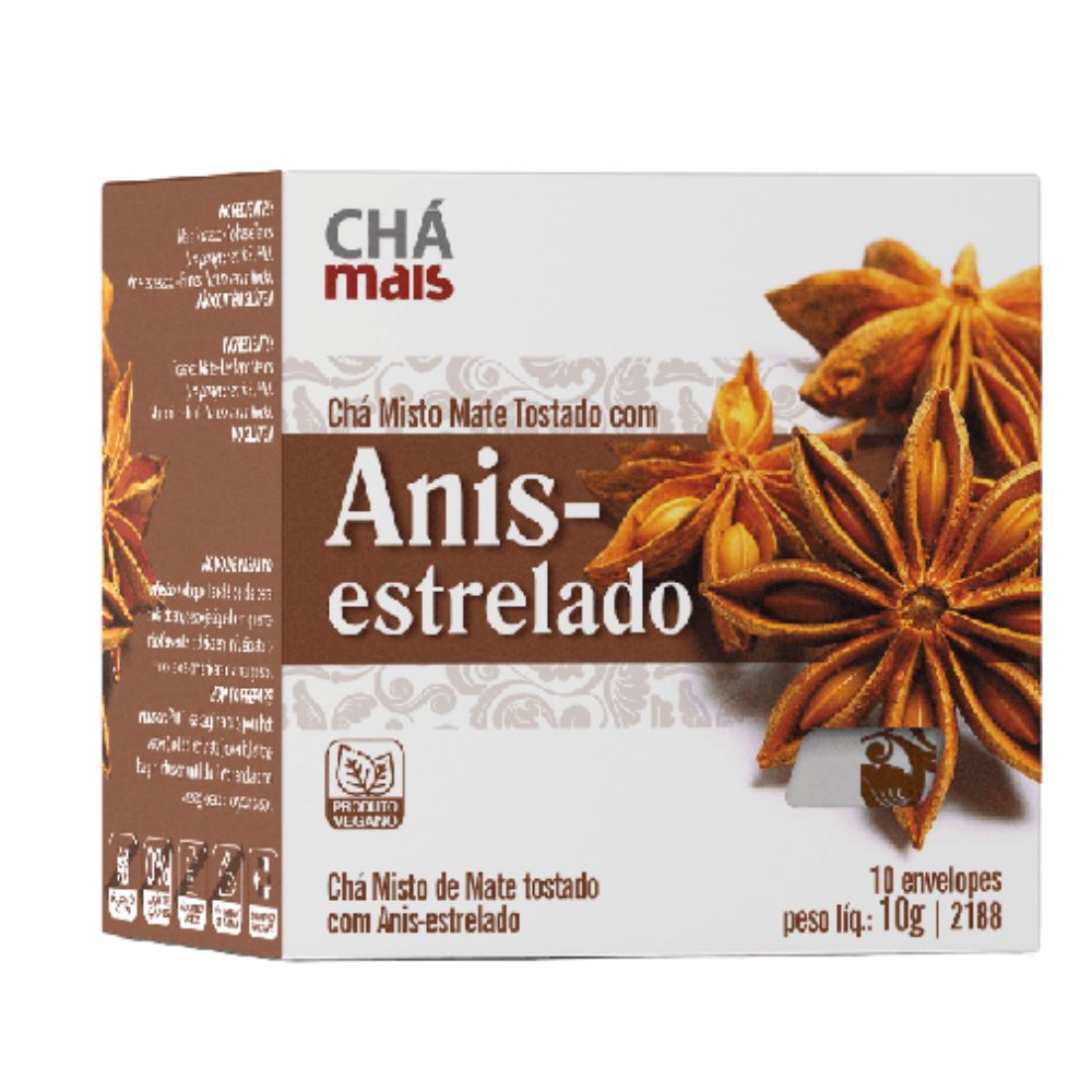 Chá Misto de Mate Tostado com Anis-Estrelado Chá Mais 10 sachês