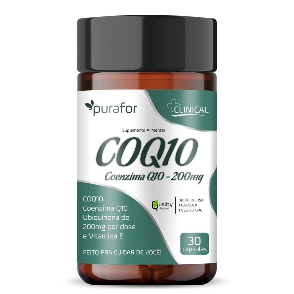 Coenzima Q10 Concentrada com Vitamina E 500mg Purafor 30 Cápsulas
