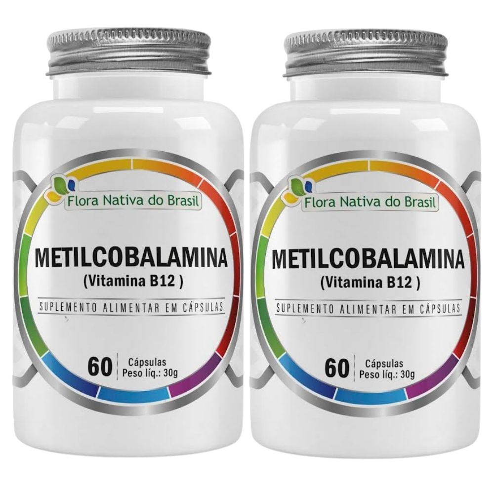 Kit 2 Vitamina B12 Metilcobalamina 414% Idr Flora Nativa 60 Cápsulas