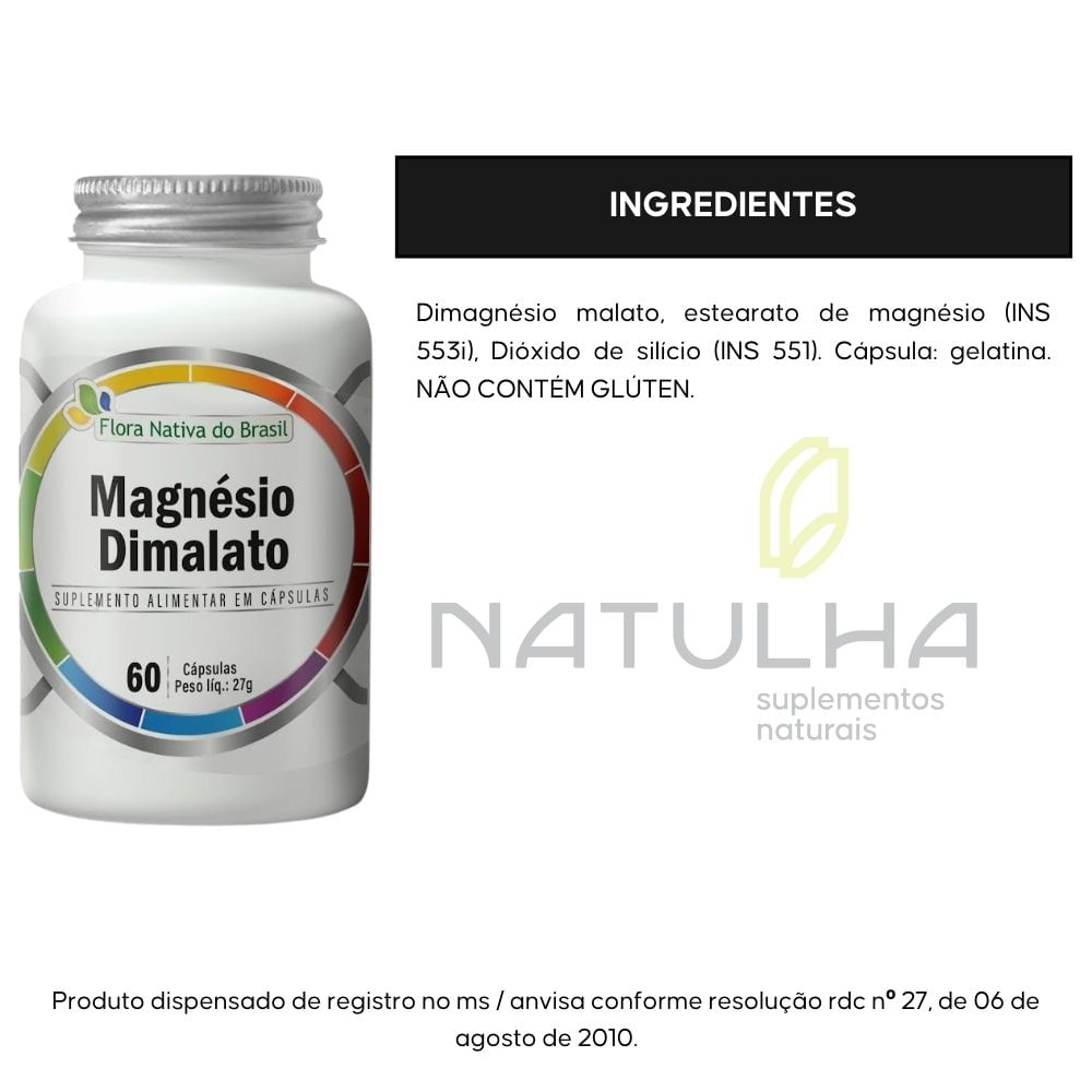 KIt 3 Magnésio Dimalato Flora Nativa 60 Cápsulas