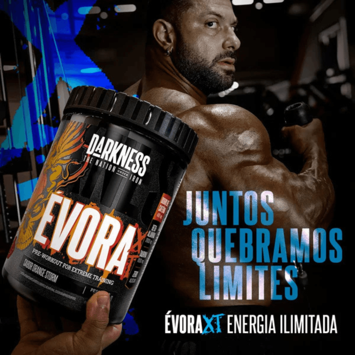 Pré-treino Evora Darkness 300g Sabor Orange Storm