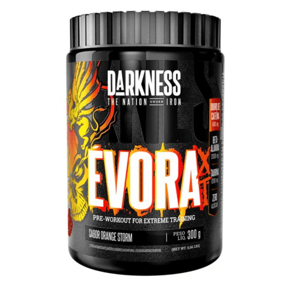 Pré-treino Evora Darkness 300g Sabor Orange Storm
