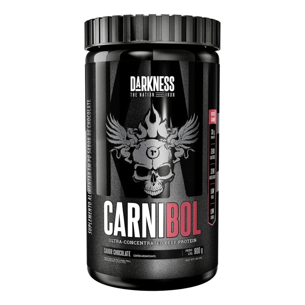 Pote De Whey Carnibol Darkness 900g Sabor Chocolate