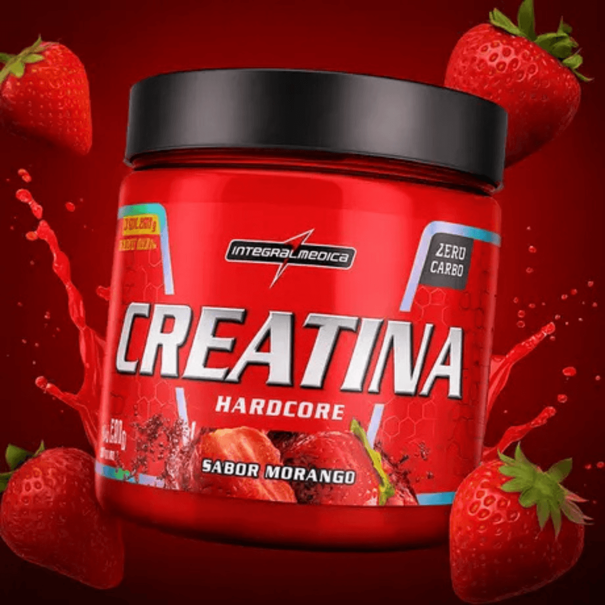 Creatina Monohidratada  Integralmedica 350g Sabor Morango