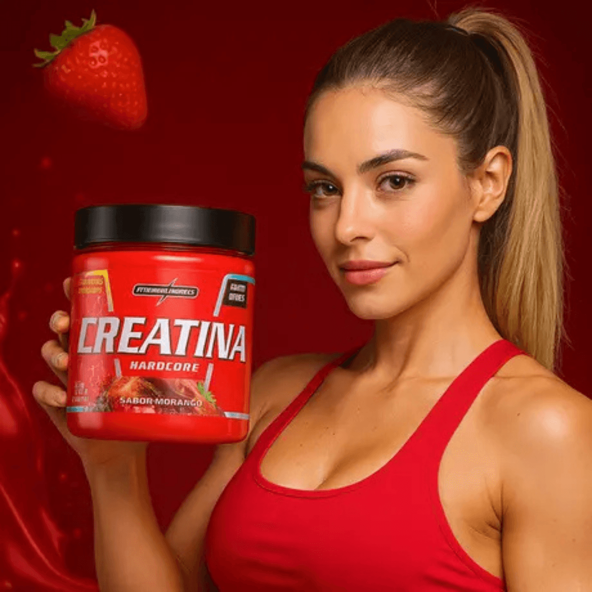 Creatina Monohidratada  Integralmedica 350g Sabor Morango