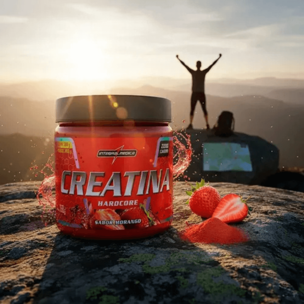 Creatina Monohidratada  Integralmedica 350g Sabor Morango