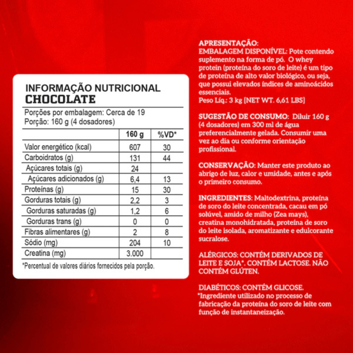 Creamass Hipercalórico Integralmedica 3Kg Sabor Chocolate