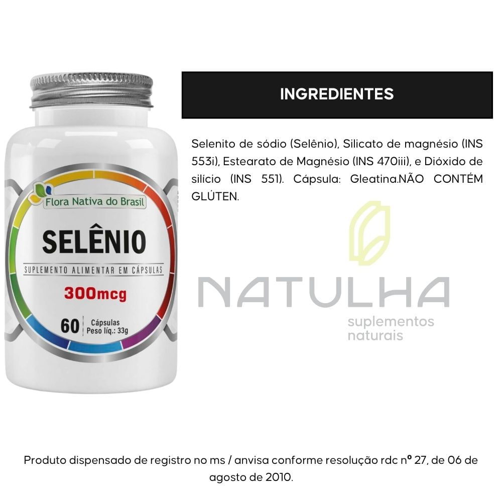 Kit 2 Selênio 500% IDR Flora Nativa 60 Cápsulas