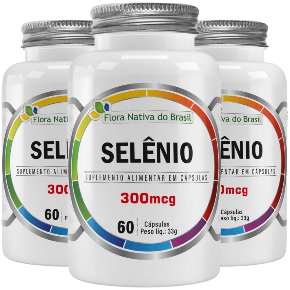 Kit 3 Selênio 500% IDR Flora Nativa 60 Cápsulas