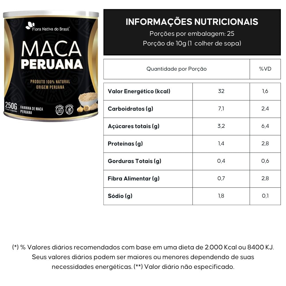 Maca Peruana Pura em Pó Flora Nativa 250g