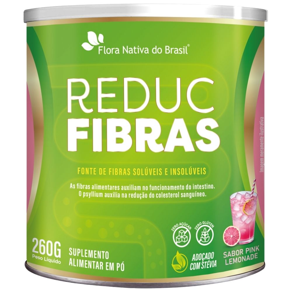 Reduc Fibras Psyllium, Chicória E Beterraba Flora Nativa Pink Lemonade 260g