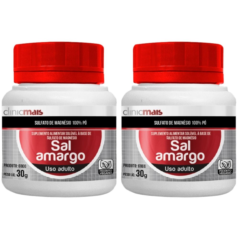 Kit 2 Sal Amargo Sulfato de Magnésio Clinicmais 30g
