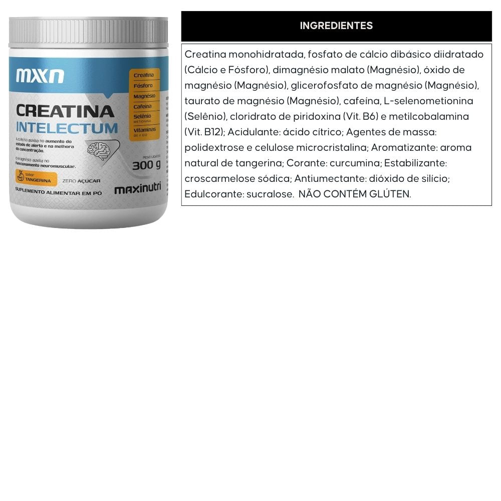 Creatina Intelectum Fósforo, Magnésio, Cafeína, SeLênio e Vitaminas Maxinutri 300g