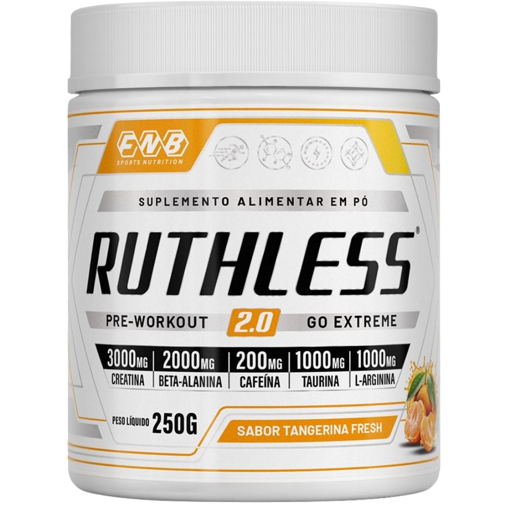 Pré-Treino Ruthless 2.0 Tangerina FNB Sports 250g