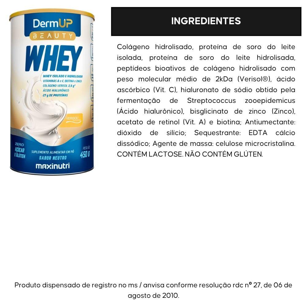 DermUp Beauty Whey Maxinutri Neutro 450g