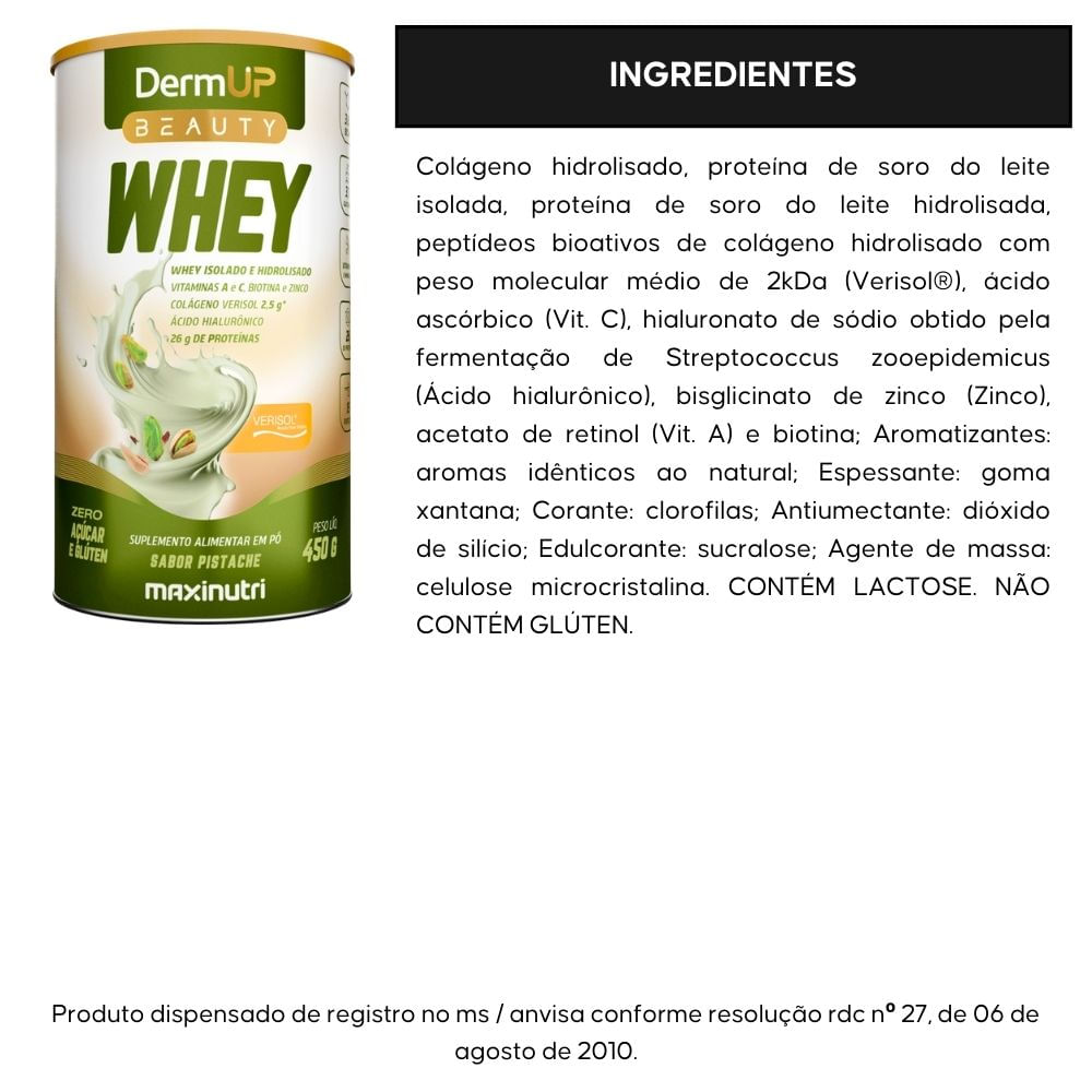 DermUp Beauty Whey Maxinutri Pistache 450g