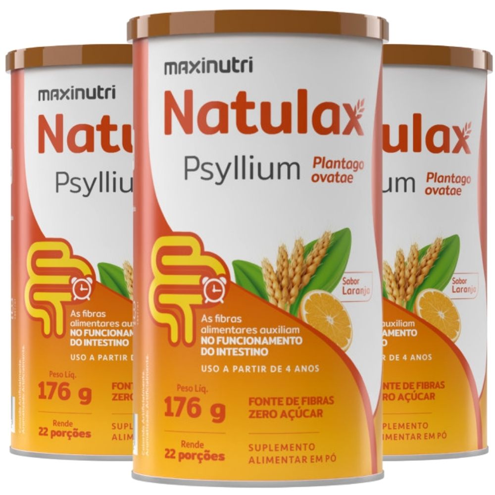 Kit 3 Natulax Psyllium Maxinutri 176g