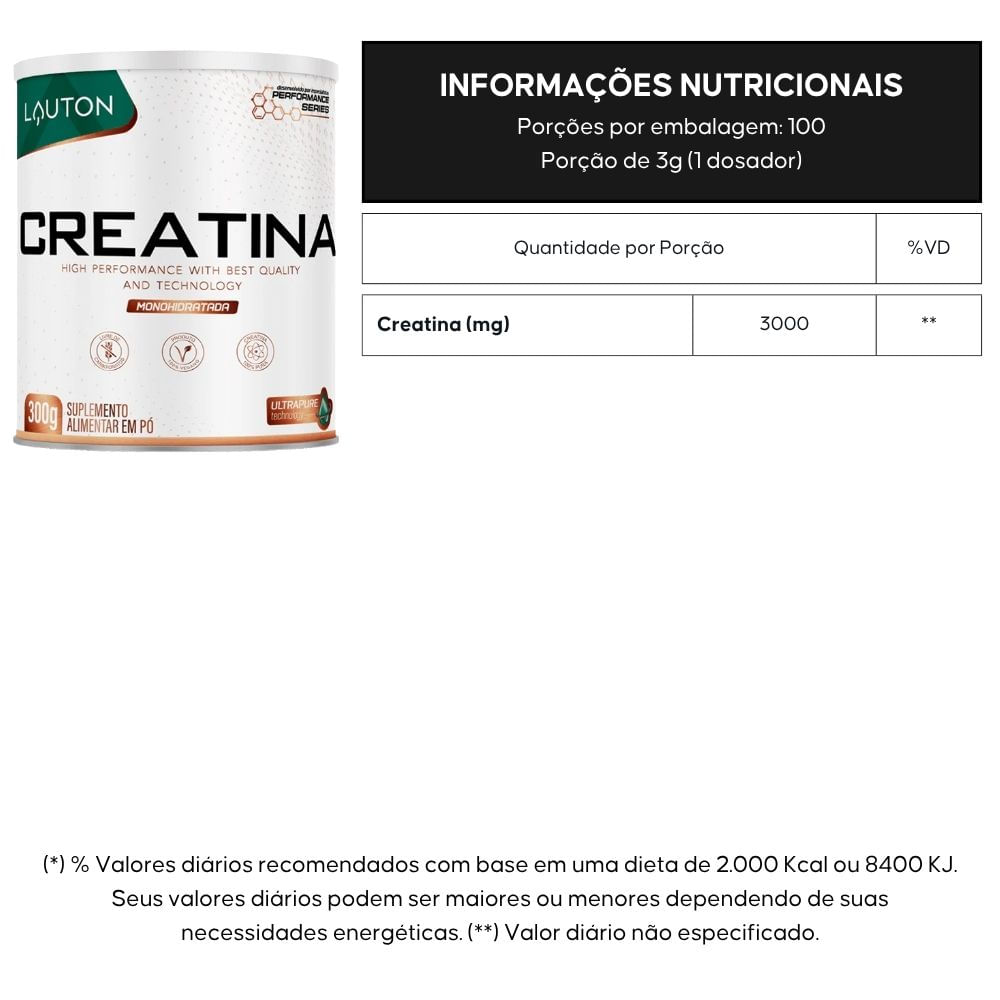 Kit Lauton Creatina 300g + Glutamina 300g