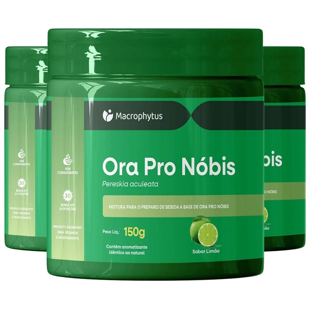 Kit 3 Ora Pro Nobis Em Pó Macrophytus 150g