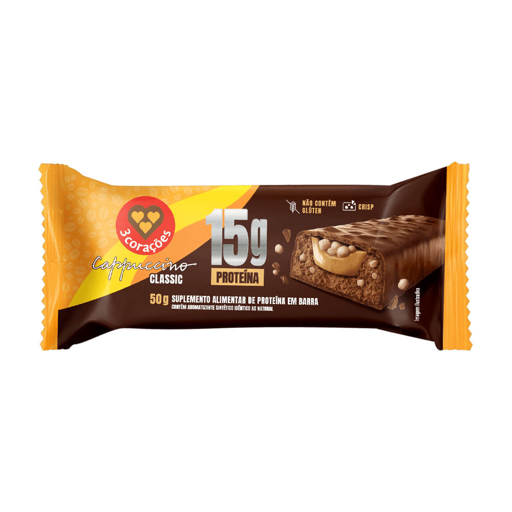 Barra de Proteína 3 Corações Cappuccino Classic 50g
