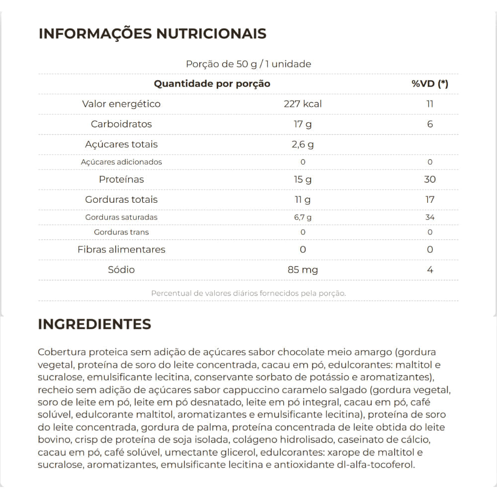 Barra de Proteína 3 Corações Caramelo Salgado 50g