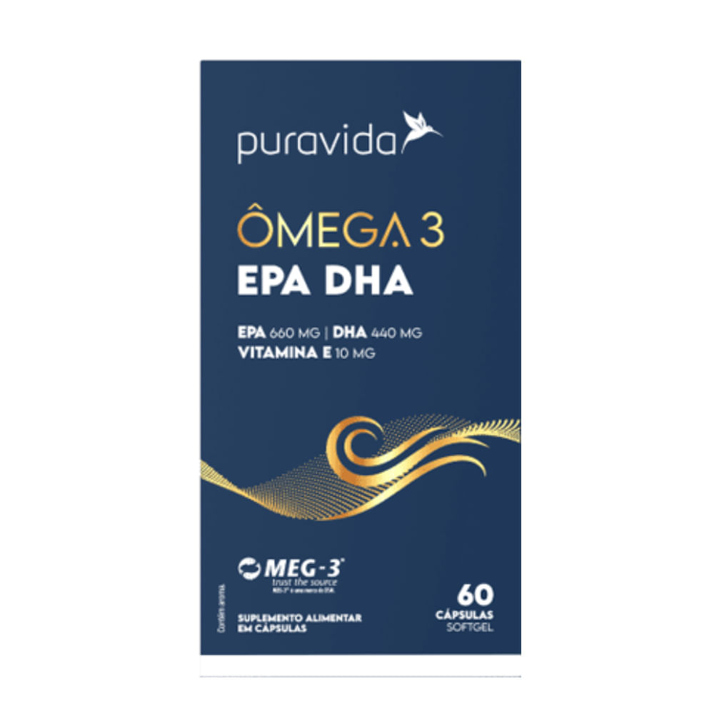Ômega 3 Epa Dha Puravida 60 Cápsulas