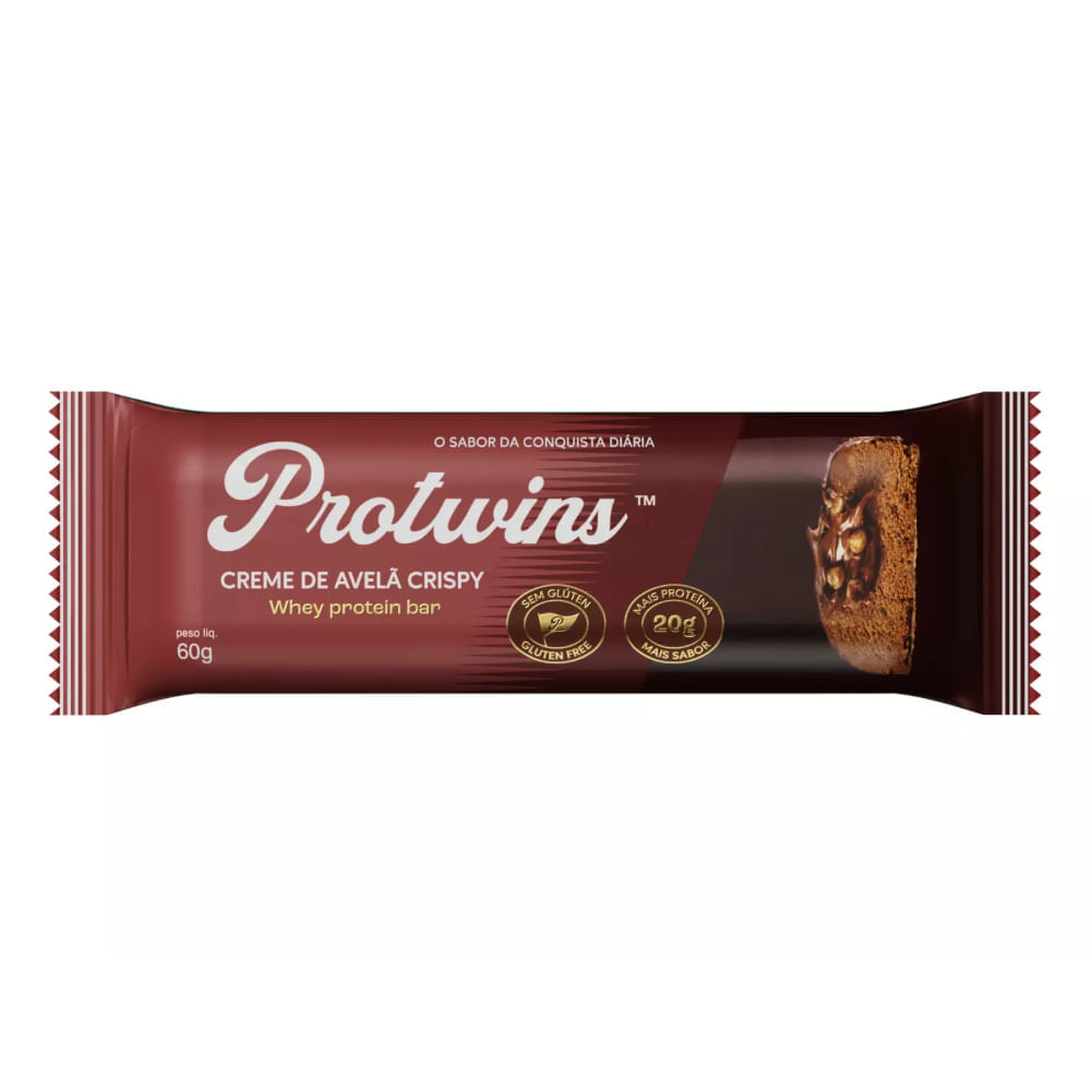 Whey Protein Bar Protwins Sabor Creme de Avelã Crispy 60g