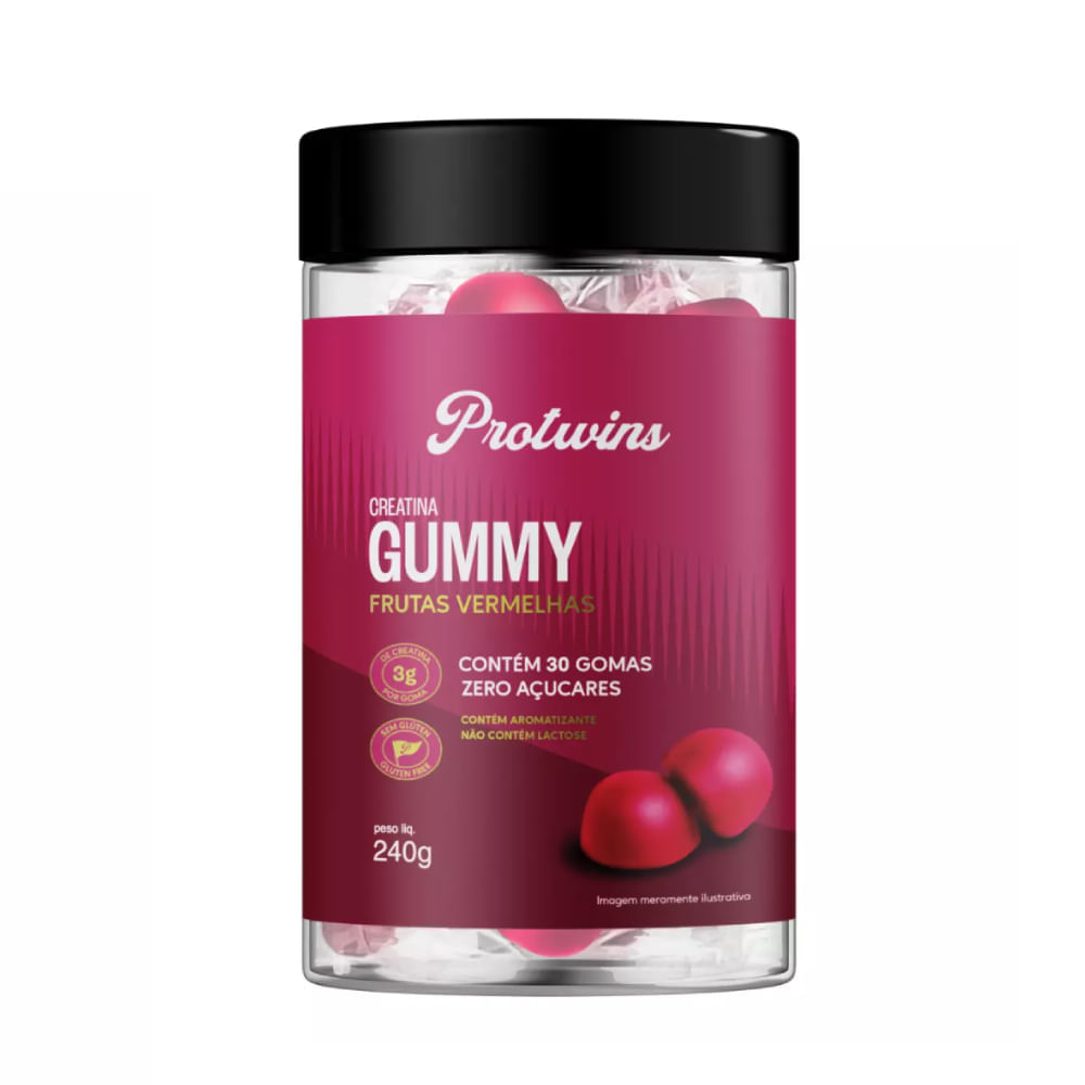 Creatina em Gummy Protwins Sabor Frutas Vermelhas 30 Gomas 240g