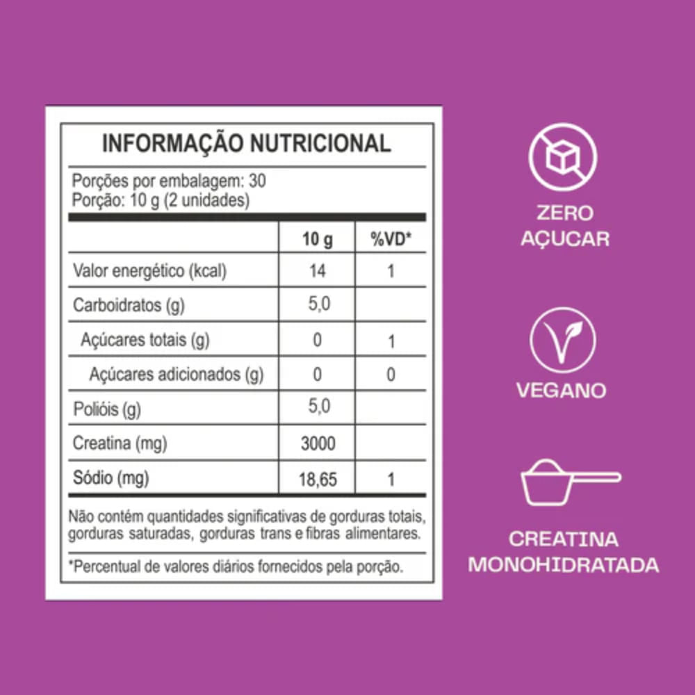 Creatina em Gummies Guday Sabor Oakberry Açaí 60 Gomas