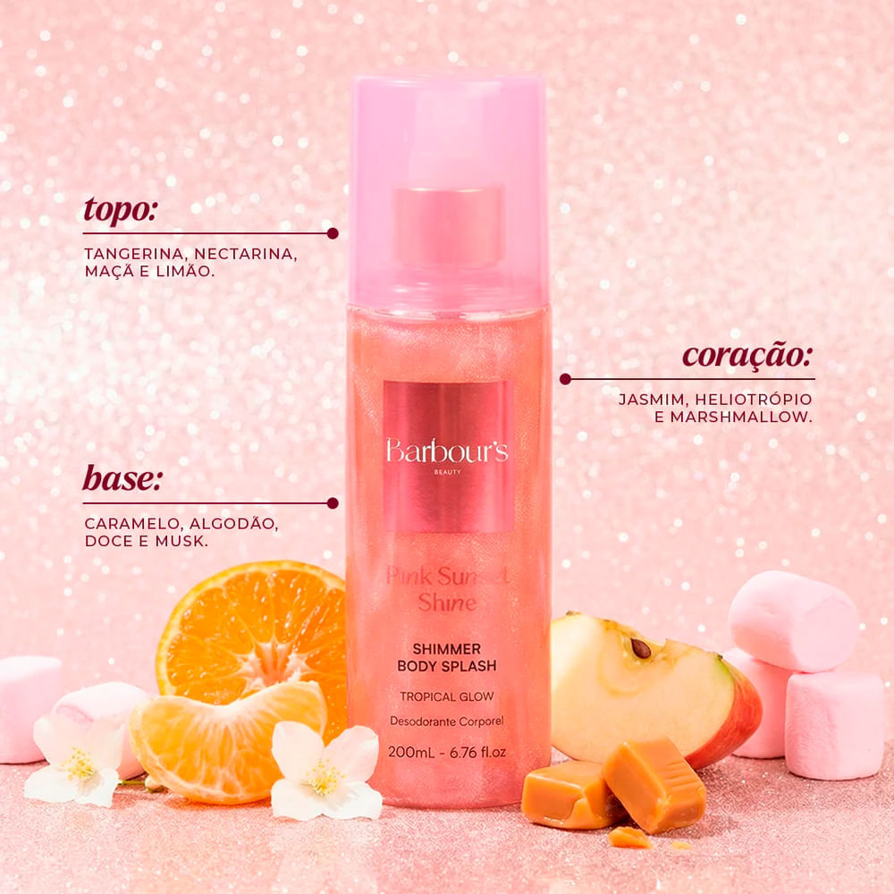 Body Splash Pink Sunset Shine Barbour's Beauty 200ml
