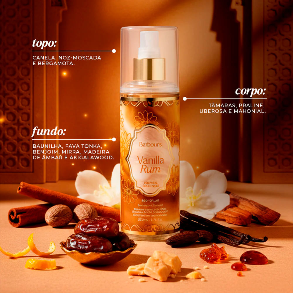Body Splash Vanilla Rum Barbour's Beauty 200ml