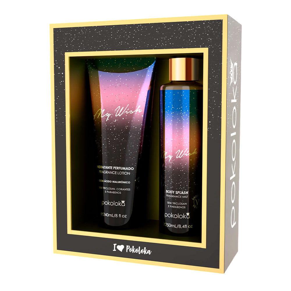 Kit My Wish Pokoloka Hidratante 240ml + Body Splash 250ml