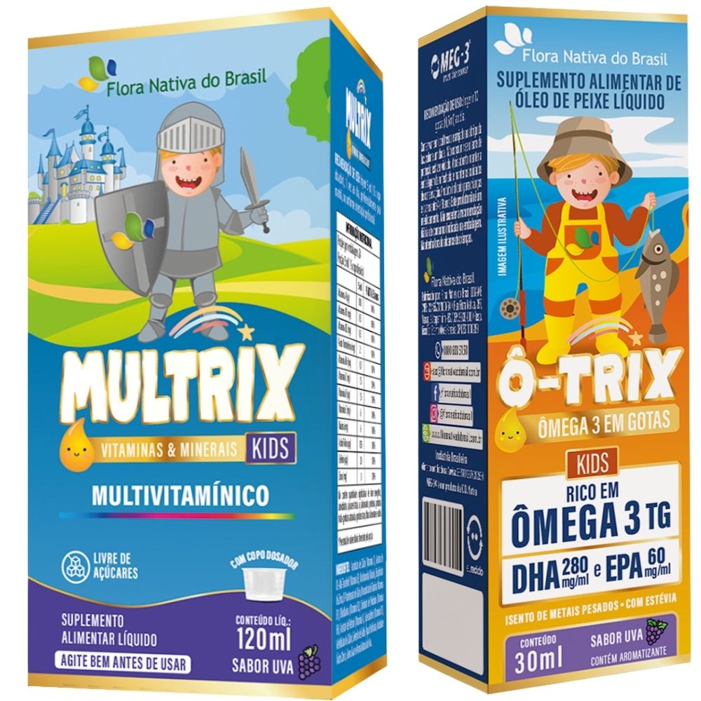 Kit Flora Nativa Multrix Uva 120ml + Ô-trix Uva 30ml