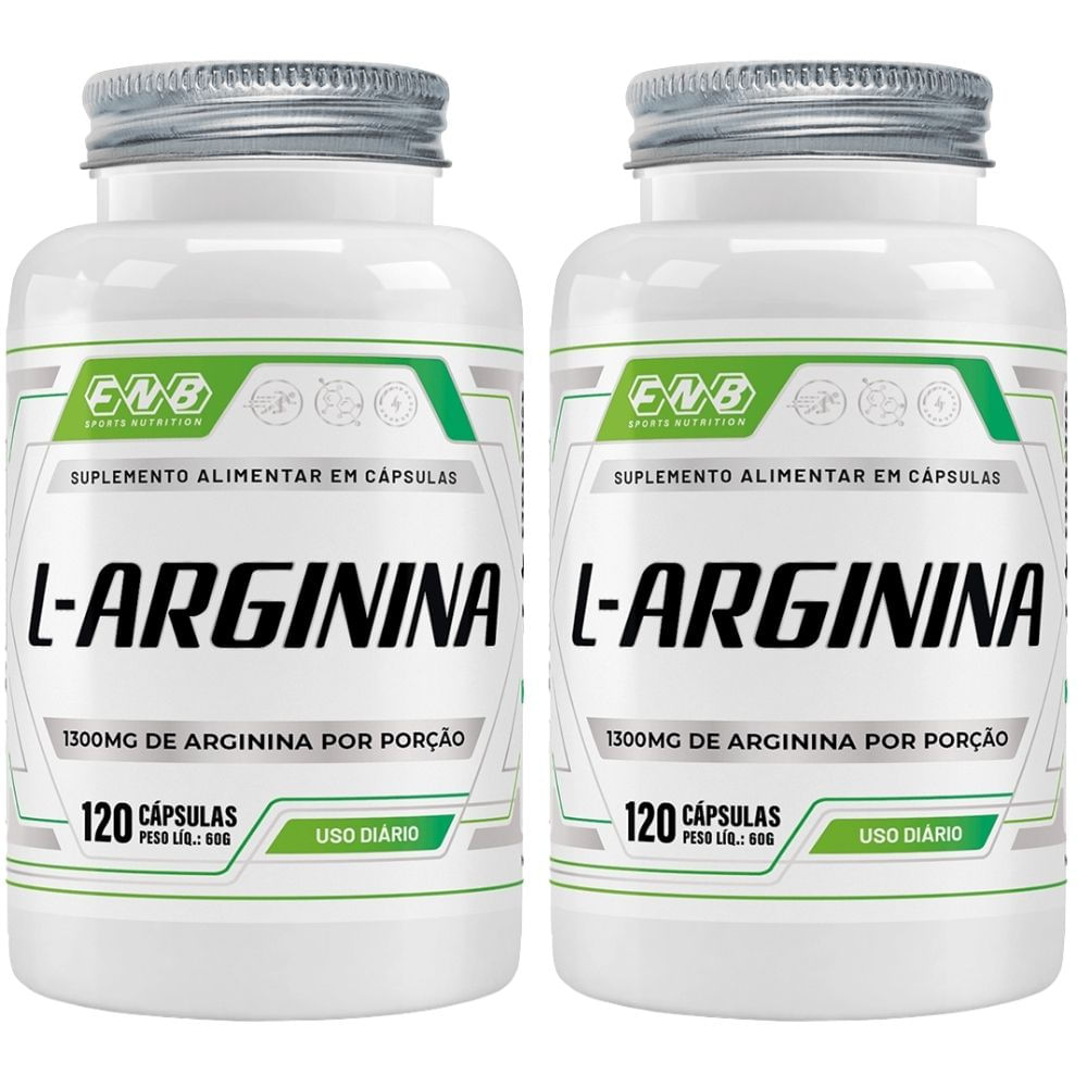 Kit 2 L-Arginina 1300mg FNB Sports 120 Cápsulas