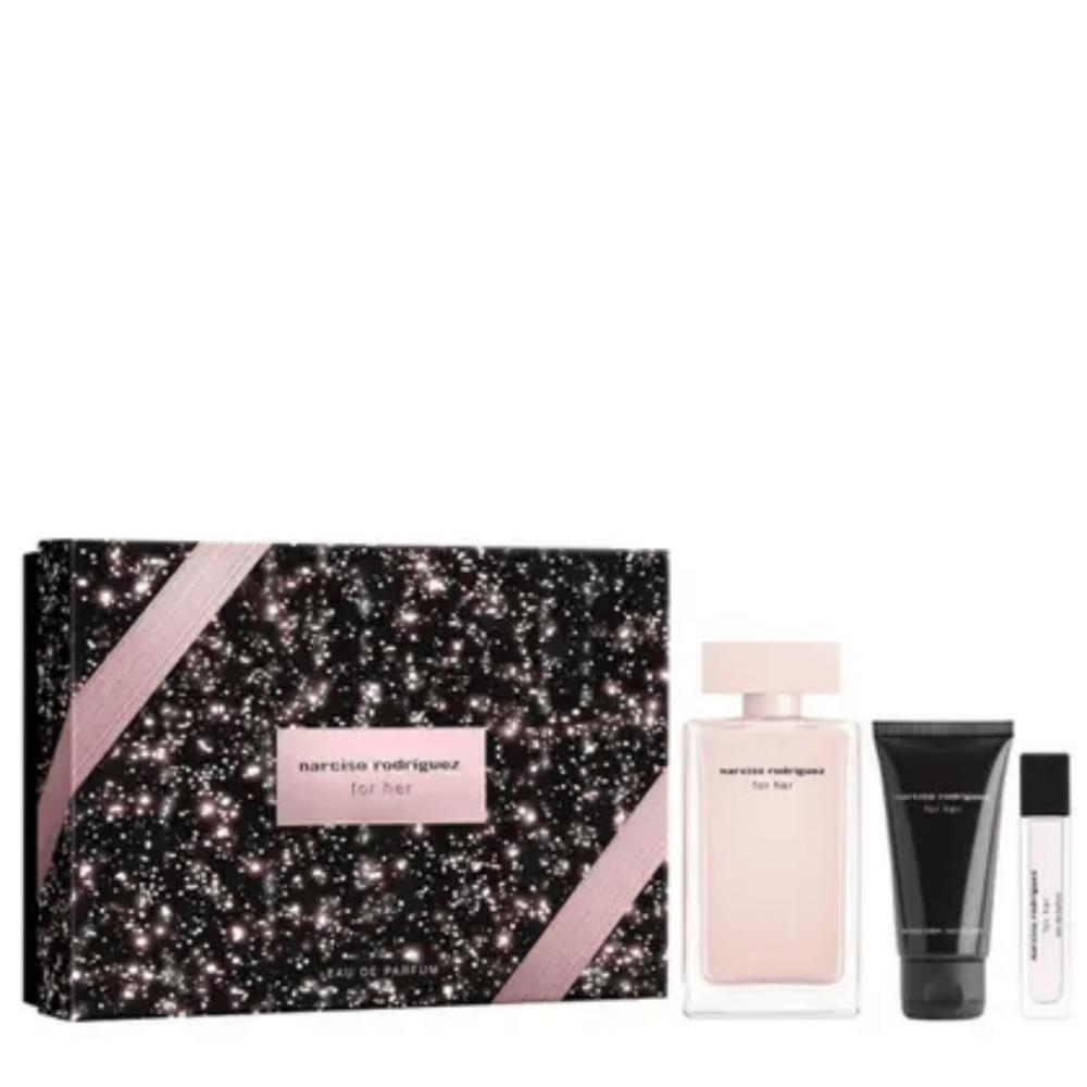 Kit For Her Narciso Rodriguez Perfume Feminino Eau De Parfum 100ml + Body Lotion 50ml + Travel Size 10ml