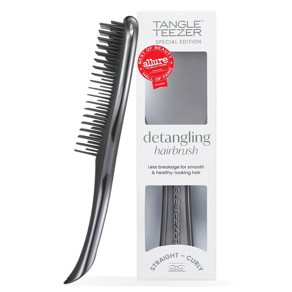 Escova de Cabelo The Ultimate Detangler Chrome Midnight Silver Tangle Teezer Cor Preto