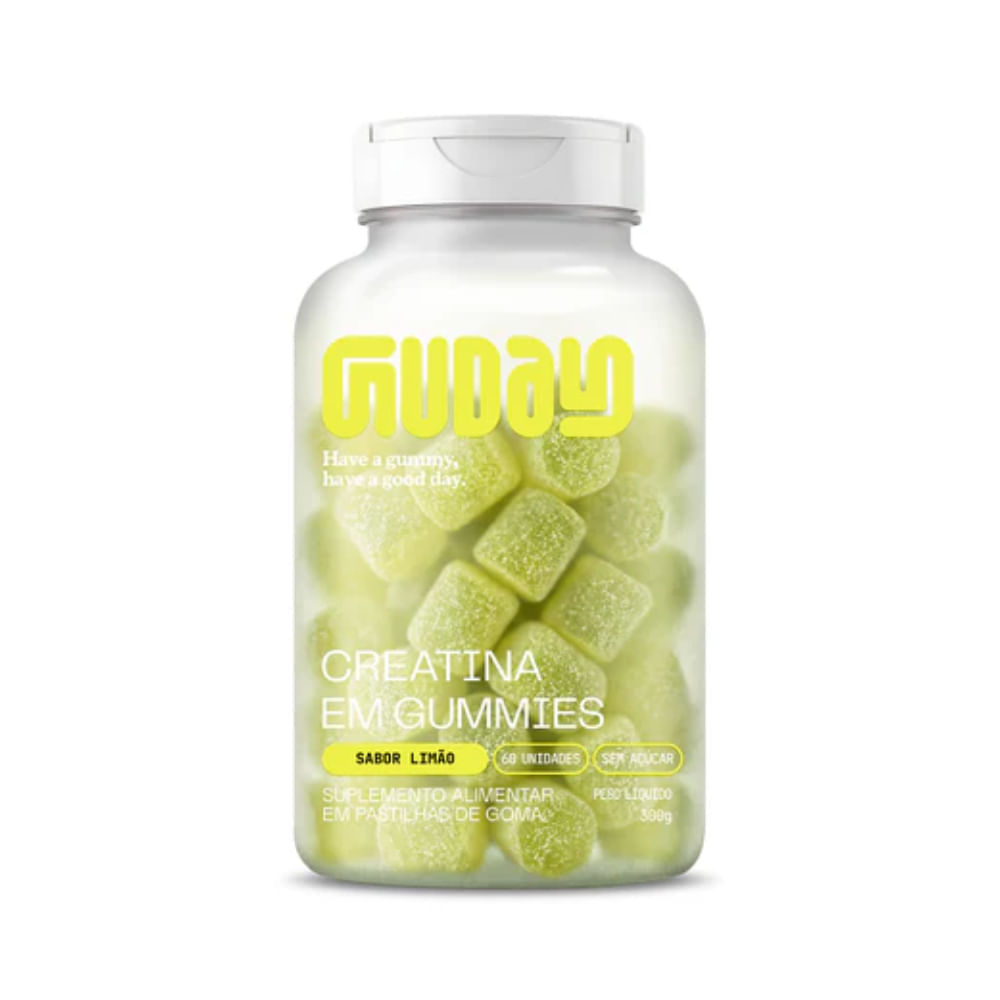 Creatina Em Gummies Guday Sabor Limão 60 Gomas